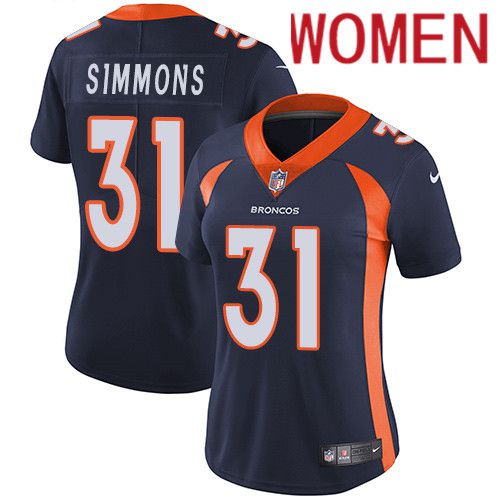 Women Denver Broncos #31 Justin Simmons Navy Blue Nike Vapor Limited NFL Jersey